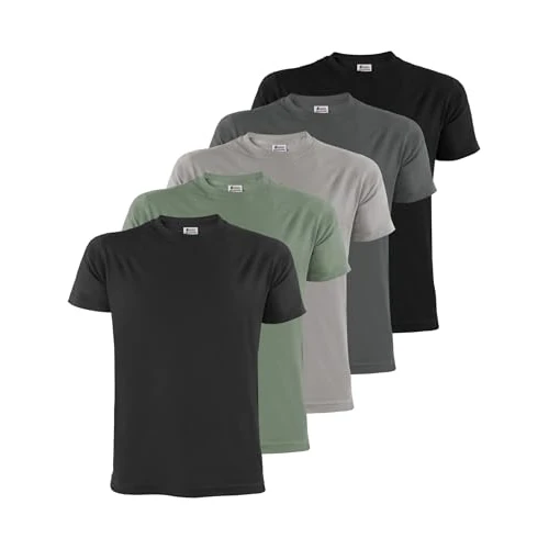 Offerta a tempo: ALPIDEX T-Shirt Magliette da Uomo Confezione da 5 Girocollo 100% Cotone Manica Corta Basic Casual Tinta Unita S M L XL XXL 3XL 4XL 5XL, Taglia:M, Colore:Storm - 14% da 34.99 € a 29.99 €