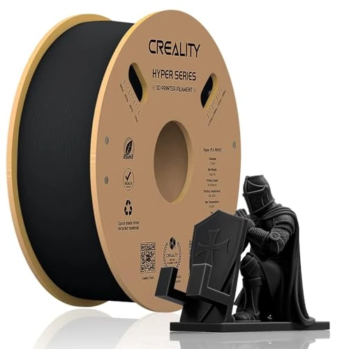 Limitiertes Angebot: Creality Hyper PLA Filament Schwarz, 1,75 mm 1 kg 3D-Drucker Filament für schnelles Drucken, verhedderungsfrei, starke Haftung & hervorragende Überhangleistung, Maßgenauigkeit ±0,03 mm von 23.99 EUR auf 23.99 EUR (Spare 0%)
