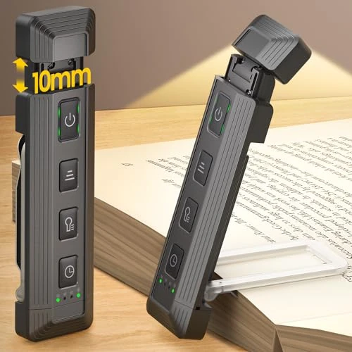 Limited-time offer: Glocusent 12 LEDs Extendable Book Light, 5 Colors & 5 Brightness, USB-C | Reading Lights for Books in Bed, Up to 100Hrs Runtime, Book Light Clip on Kindle, Eye-Caring Book Reading Light from 14.99 £ to 8.99 £ (save 40%)