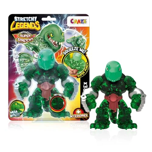 Stretchy Legends Megarex - Elastische Actionfiguren für Kinder, Dehnbare Superhelden Figuren zu Sammeln mit Schleimfüllung