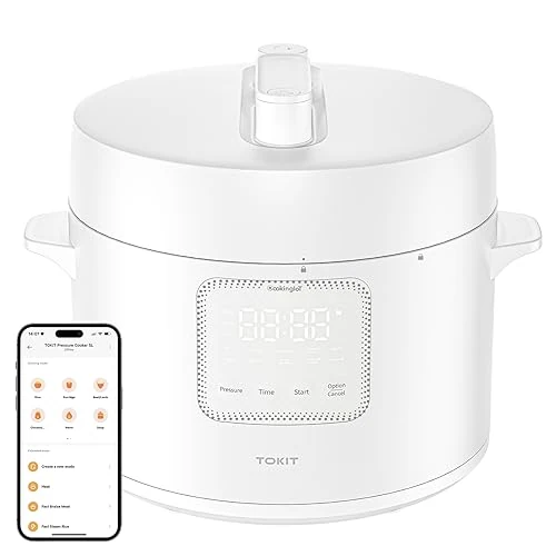 TOKIT Mihome Smart Control Multi-Cooker Pressure Cooker, 5 L, Smart Electric Slow Cooker, Rice Cooker, Yogurt, Soup, Warmer in 1, 14 Cooking Programs Mihome Smart Control Nonstick