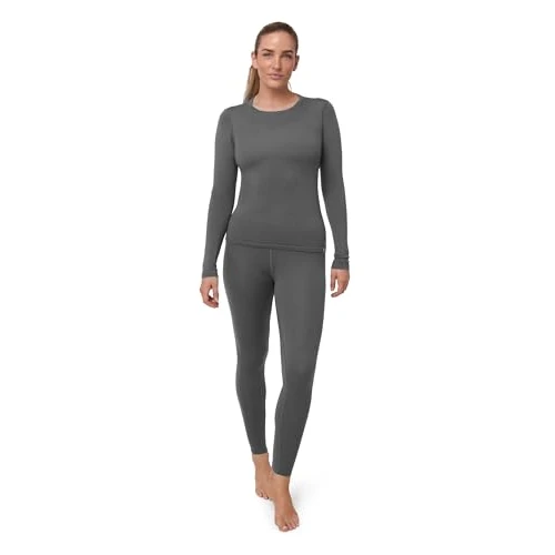 DANISH ENDURANCE Conjunto Térmico Lana Merino Mujer, Camiseta Térmica y Pantalón, Ropa Interior Lana Merino