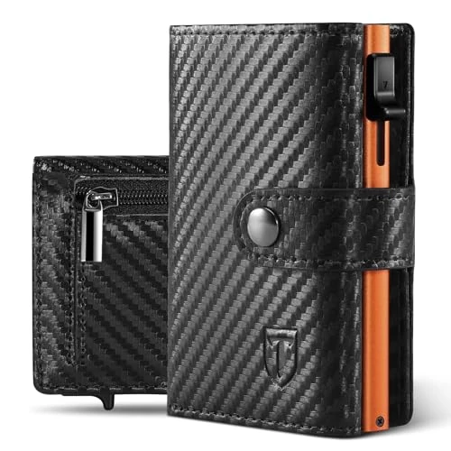 Limited-time offer: Tomylv Men's RFID Blocking Wallet, Genuine Leather Credit Card Holder, Men's Slim Wallet with 10 ID Pockets, 2 ID Cards, 2 Banknote Compartments, Gift Box, gold from 39.95 GBP to 39.95 GBP (save 0%)