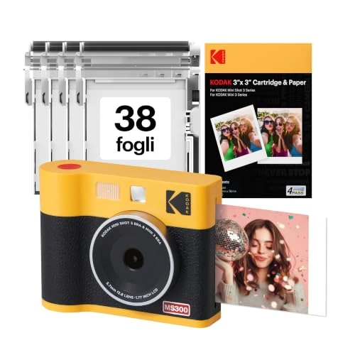 Oferta limitada: KODAK Mini Shot 3 ERA Cámara Instantánea 7,6×7,6cm, 38 Hojas, Amarilla de 99.19 € a 99.19 € (ahorro 0.00%)