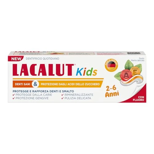 LACALUT Dzieci pasta do zębów 2-6 lat. Codzienna ochrona próchnicy. z fluorem i ksylitolem. delikatny smak mięty 55ml