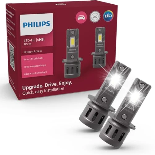 Philips Ultinon Access LED lampadina fari auto (H3), ultra-compact direct-fit, +80%, 6.000K, set di 2