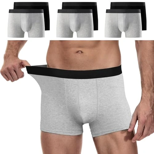 Offerta a tempo: YouShow Boxer Uomo Cotone, Confezione da 6 Pezzi, Mutande Uomo Intimo, Elasticizzato, Confortevoli, privi di Etichette Che graffiano Nero Grigio M - 61% da 45.99 € a 17.76 €