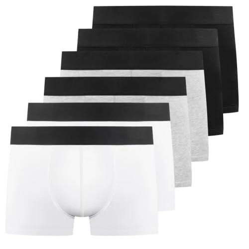 Limited-time offer: YouShow Mens Boxers Underwear Trunks Underpants L Black White Grey 6 Pack from 29.99 £ to 12.73 £ (save 58%)