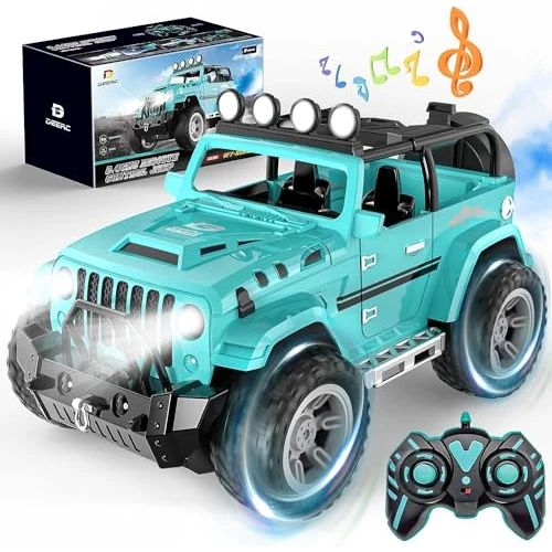 Offre limitee: DEERC Voiture télécommandée avec Brume de Brouillard et Musique, Camion télécommandé 1:16 pour garçons, Jouet de Voiture RC 2,4 GHz avec 2 Batteries, Cadeaux SUV Tout Terrain… de 39.99 EUR a 30.39 EUR (economie 24%)