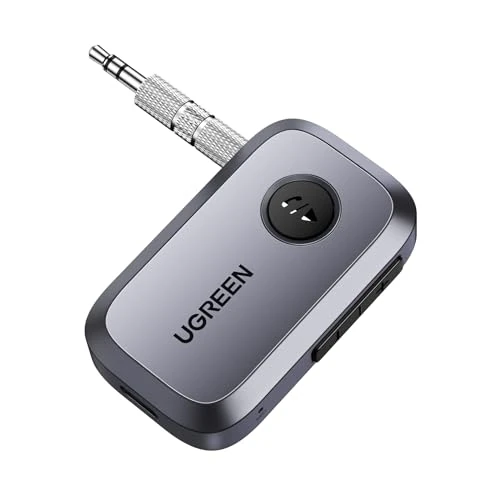 Offerta a tempo: UGREEN Ricevitore Bluetooth 6.0 con Jack 3,5mm con Multifunzioni Pulsante Adattatore Auto Aux con Microfono per Altoparlanti Cuffie Chiamate in Vivavoce, Grigio - 32% da 21.99 € a 14.87 €