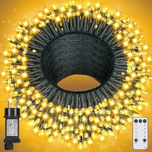 Offerta a tempo: YAGOPAL Luci Natale Esterno,100M 800LED Luci di Natale Impermeabile 8 Modalità con Timer Halloween Christmas Catena Luminosa per Interno Esterno Casa Giardino Patio Festa Natale Albero - 44% da 68.99 € a 38.68 €