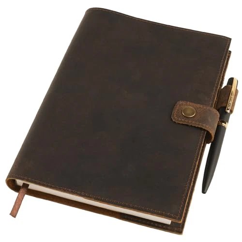 Moonster Carnet de Notes Rechargeable en Cuir – Journal Intime pour Femmes, Cahier d’Écriture en Cuir avec Stylo pour Hommes – Carnet de Voyage