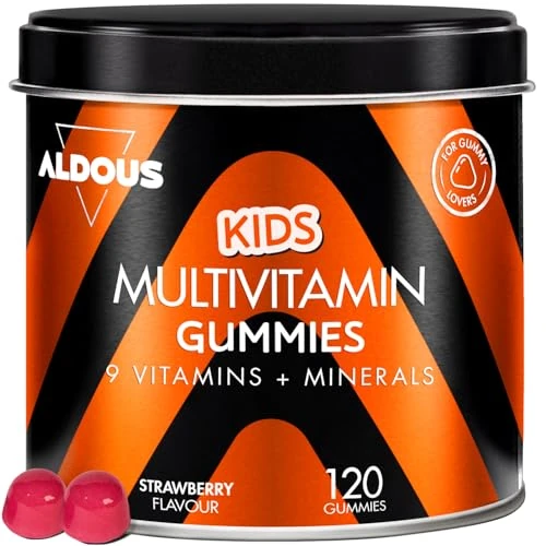 Vitaminas Niños Gominolas - 120 Gummies Sabor natural Fresa - Vitaminas y Minerales - Defensas - Multivitaminas Niños con Vitamina C, D, B12, Zinc, Ácido Fólico, Yodo, Colina - Vitaminas Kids
