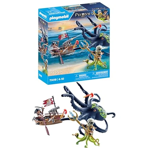 Zeitlich begrenztes Angebot: PLAYMOBIL | Pirates | Kampf gegen den Riesenoktopus | Spielzeug für Kinder ab 4 Jahren | 71419 von 29.99 € auf 26.88 € (10% Rabatt)