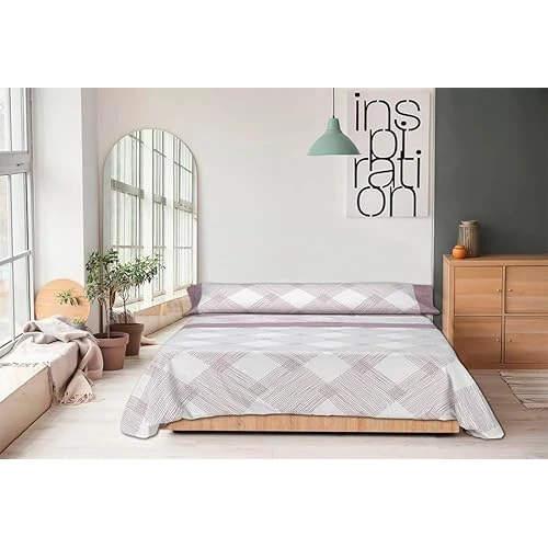 MANTAS MORA - Set di lenzuola Flanella 100% Cotone 3/4 Pezzi per Inverno 200g/m2 Calore e morbidezza al tatto Naturale N85