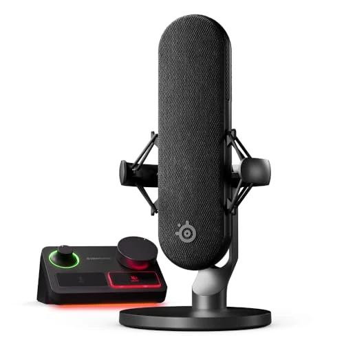 SteelSeries Alias Pro Kit — Micro XLR + Mezclador Stream — cápsula 3 Veces Mayor para Gaming, Streaming y pódcast — Interfaz USB/XLR — Controles para personalización — RGB — PC Individual o Dual