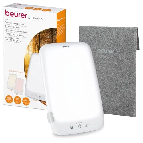 Offerta a tempo: Beurer TL 35 Lampada SAD che simula luce diurna, con 3 temperature di colore per ritmo giorno-notte, 10.000 Lux, prodotto medicale, base rimovibile, bianco - 43% da 99.99 € a 57.28 €