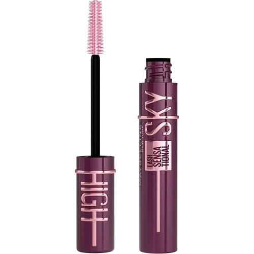 Maybelline New York Mascara Allungante e Volumizzante, Lunghezza e Volume Senza Limiti, Tenuta 24H, Arricchito con Pigmenti Color Borgogna, Mascara Sky High, Tonalità: Burgundy Haze, 7,2 ml