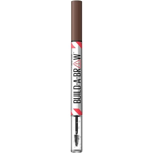 Maybelline New York 2in1 Augenbrauenstift mit Gel für volle und definierte Augenbrauen, Bis zu 24 Stunden Halt, Kein Verwischen, Build-A-Brow, Vegane Formel, Nr. 257 Medium Brown