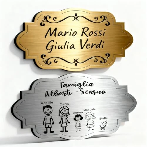 Offerta a tempo: Targa Porta Ingresso Personalizzata Adesiva -Targhetta Personalizzata per Casa Vacanze, Numero Civico Esterno, Casella Postale Esterno, Citofono, Cassetta Posta, Cancello (Targa Classica)–Lo Realizzo® - 0% da 13.90 € a 13.90 €