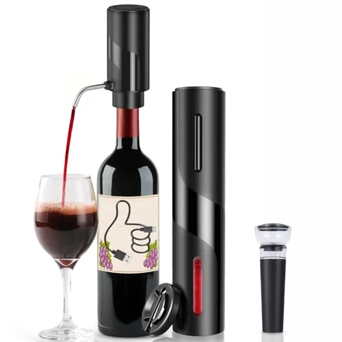 Offerta a tempo: ZOYIDOUX Cavatappi elettrico ricaricabile,Apribottiglie Vino Elettrico,appuntamenti e amanti del vino (4 in 1 Kit regalo,ricaricabile) - 0.00% da 44.98 € a 44.98 €