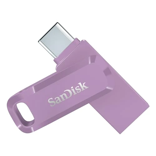 Offre limitée : SanDisk Ultra Dual Drive Go, 256 Go Flash Drive, Clé USB C (pour Android Smartphone Stockage, Tablettes, Mac et PC, jusqu'à 400 Mo/s, Connecteurs USB Type-C et Type-A Réversibles) Lavender de 31.90 EUR à 29.99 EUR (remise 6%)