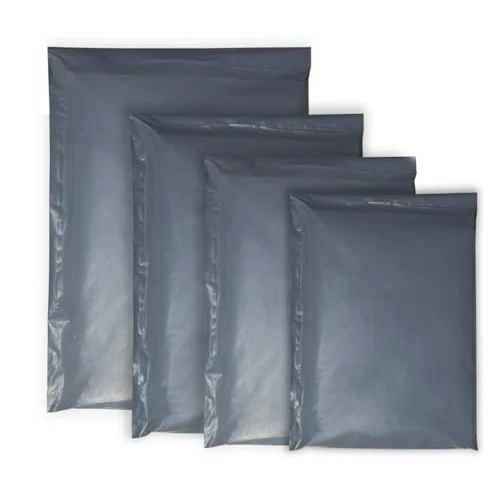 Tijdelijke aanbieding: Double Dragon 60 Herbruikbare Verzendingstasjes in Gemengde Maten | Antimanipulatie Plastic voor Verzending, Transport en Levering | Grijs | 4 Maten (Klein tot Groot), 15 van elke van 6.46 EUR naar 6.46 EUR (korting 0%)