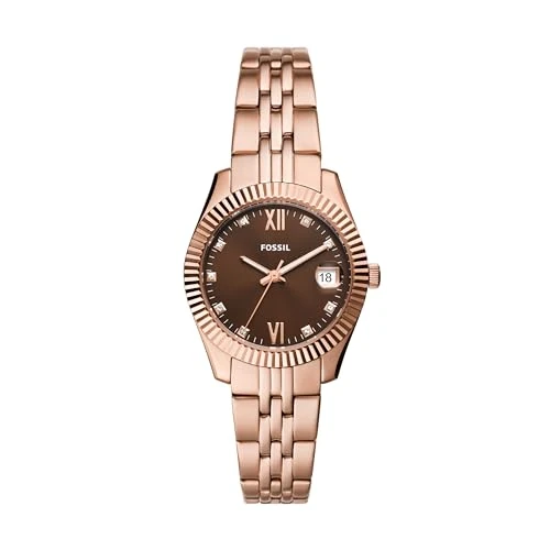 Fossil Vrouwen Analoge Quartz Horloge Met Roestvrij Stalen Band ES5324, Goud
