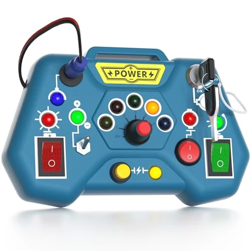 Offre limitee: Tokiyis Busy Board Montessori Bebe Jouet avec Boutons LED Lumineux, Tableau d'activités avec Interrupteur 8 LED, Educatif Tableau Sensoriel Cadeau Enfant Garçon et Fille 36 Mois 3 4 5 6 Ans de 11.99 EUR a 11.99 EUR (economie 0%)