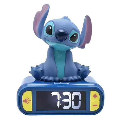 Limited offer: LEXIBOOK, Disney, Stitch Nightlight Alarm Clock, Sounds and Melodies, LCD Backlit Screen, Luminous, Snooze, Blue(RL800D) from 51.50 EUR to 51.50 EUR (save 0%)