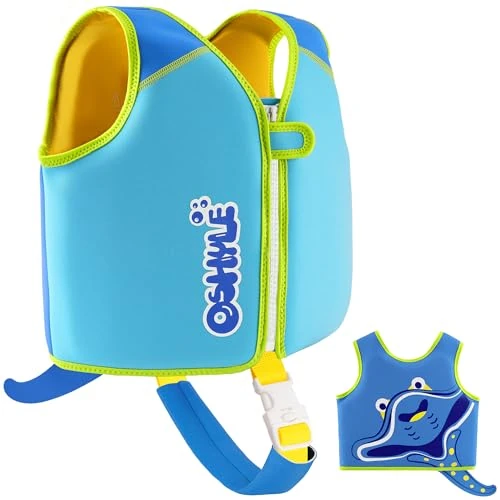 Offerta a tempo: OSHYLE Giubbotto da Nuoto in Neoprene per Bambini - Aiuto Ideale per Il galleggiamento per Bambini (S(1-3), Rays) - 23% da 38.99 € a 29.99 €
