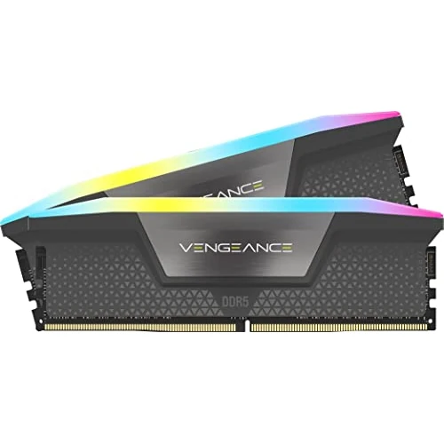 CORSAIR Vengeance RGB DDR5 RAM 32GB (2x16GB) 6000MHz CL36 AMD Expo Kit de Memoria Compatible con iCUE - Gris (CMH32GX5M2E6000Z36)