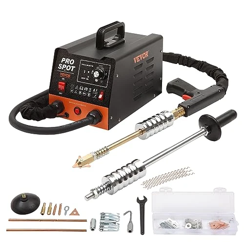 Offre limitée : VEVOR Tire Clou Carrosserie 3 kW Kit Poste de Débosselage Soudeuse par Points 6 Modes de Soudage Outil de Réparation de Bosses de Carrosserie 16 Accessoires pour Débosselage de Voitures Camions Motos de 181.91 € à 173.90 € (4% de remise)