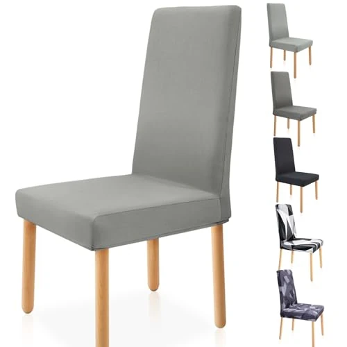 Oferta limitada: Zindoo Fundas Sillas de Comedor Pack 6, Funda Sillas Comedor Elástica Desmontables Lavables Duradera Fundas para Sillas de Comedor Sala Cocina Banquetes Oficina Hogar Restaurante (Gris Claro) de 23.99 € a 23.99 € (ahorro 0.00%)