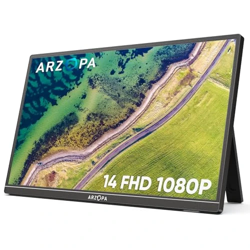 Limitiertes Angebot: ARZOPA Portable Monitor, 14.0 Zoll 1920×1080 FHD IPS Tragbarer Monitor für Laptop mit Einzelstange, Unterstützt HDMI/Typ-C/USB-C, Augenschutz-Gaming-Bildschirm für Laptop/PC/Mac/PS3/4/5/Xbox von 129.99 EUR auf 79.99 EUR (Spare 38%)