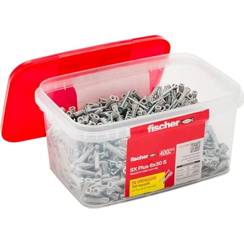 Limited-time offer: Fischer Propack SX Plus 6 S Tray 400 Dowels 6 x 30 with Screw, Total 800 Pieces from 73.32 £ to 73.32 £ (save 0.00%)