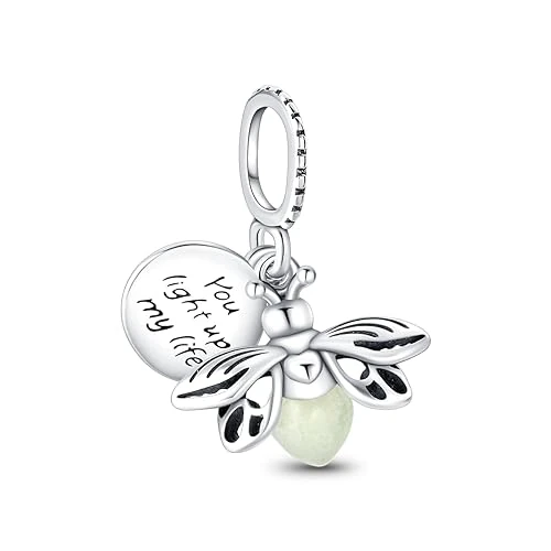Offerta a tempo: TINSLO Bead Charm Ciondolo Argento Sterling 925 con Cubic Zirconia Pendenti per Pandora Braccialetti, Compatibile con Braccialetti e Collane europei - 20% da 17.99 € a 14.39 €