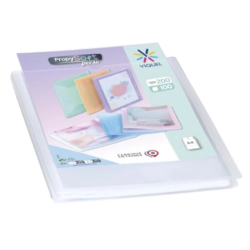 Viquel - A4 teczka na 200 widoków - Konfigurowana teczka na dokumenty - 100 kieszeni o gładkiej jakości - Bezbarwna