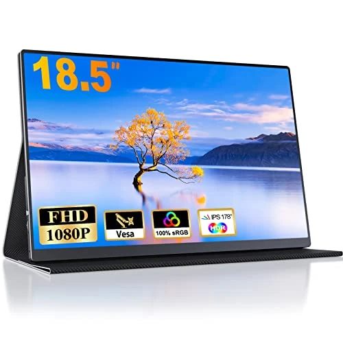 Offerta a tempo: CUIUIC Monitor portatile da 18,5 pollici 120Hz, Gaming Monitor schermo IPS Full HD per laptop portatile 1080P 100% sRGB, connessione HDMI e USB Type-C, VESA, per laptop/PC/PS5/telefono - 18% da 149.82 € a 123.47 €