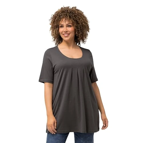 Offerta a tempo: T-Shirt, Zierfalten, A-Linie, Rundhals, Halbarm, Modal, Magliette, - 18% da 19.99 € a 16.47 €