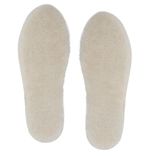 riemot Semelles Chaussures Confort Semelles en Véritable Laine d'agneau Semelle Chaussure Thermique d'hiver Semelle Intérieures Chaudes pour Chaussures Hiver Femme Hommes, Beige,EU 43
