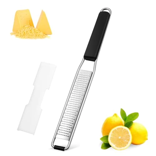 Limited offer: Diboniur Cheese Grater & Lemon Zester, Easy to Grate Parmesan Cheese, Lemon, Ginger, Garlic, Nutmeg, Chocolate, Sharp Stainless Steel Blade from 8.99 EUR to 7.64 EUR (save 15%)