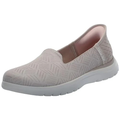 Limited-time offer: Skechers Women's On-The-Go Flex Clover Slip-On Sneakers, Taupe Textile, 3.5 UK from 74.00 GBP to 74.00 GBP (save 0%)