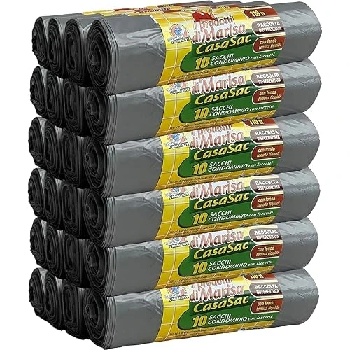 Zeitlich begrenztes Angebot: CSC - Müllbeutel 110 l mit Bändern, 240 Stück, große Müllsäcke für Mülltrennung im Innen- und Außenbereich, Müllsäcke 70 x 110 cm, pannensicher - Müllbeutel 24 Rollen, grau von 47.21 € auf 27.78 € (41% Rabatt)