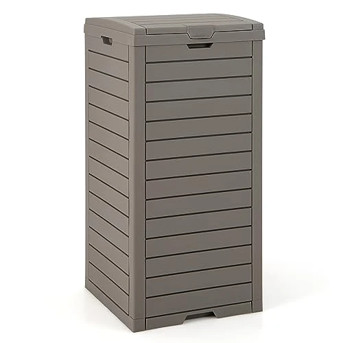 Offerta a tempo: COSTWAY Pattumiera Differenziata da Esterno, Bidone Spazzatura Impermeabile con 1/2 Scomparti, Coperchio a Doppia Chiusura e Vassoio Estraibile e Maniglia (1, Marrone, 118 L) - 0.00% da 82.99 € a 82.99 €