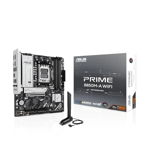 Offerta a tempo: ASUS PRIME B850M-A WIFI, Scheda Madre AMD mATX, Slot DDR5, PCIe 5.0 Ready, 3 Slot M.2, Wi-Fi 6E, Ethernet Realtek 2.5Gb, DisplayPort, HDMI, USB-C Anteriore da 5Gbps, BIOS FlashBack, Aura Sync - 35% da 230.00 € a 149.99 €
