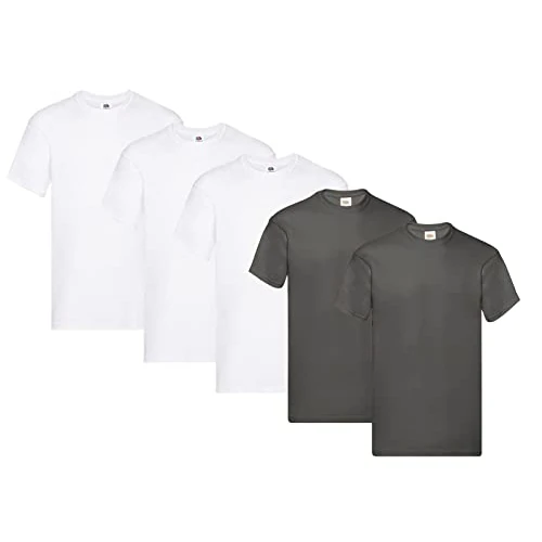 Offerta a tempo: Fruit of the Loom Original T. - T-shirt da uomo, confezione da 5, L - 0.00% da 28.49 € a 28.49 €