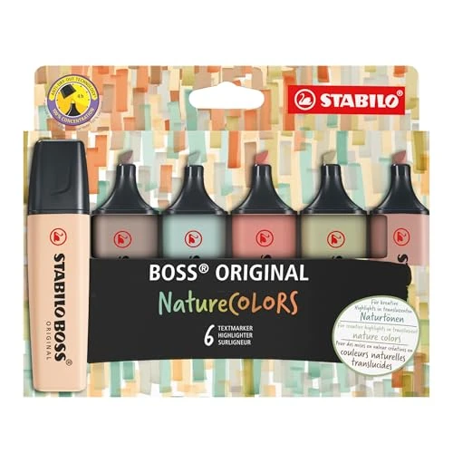 Limited-time offer: STABILO BOSS ORIGINAL NatureCOLORS - Highlighter - Pack of 6 - Beige, Warm Grey, Earth Green, Sienna, Mud Green, Umber from 7.95 GBP to 7.95 GBP (save 0%)