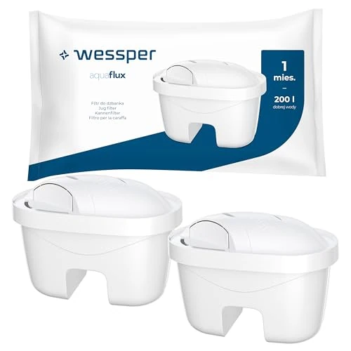 Wessper Filtro Acqua per Caraffa, Cartuccia Filtro acqua a Carboni Attivi Impregnato d'argento, Ricambio per Filtri Laica Bi-Flux, Dafi Untimax, PearlCo -2 Unità