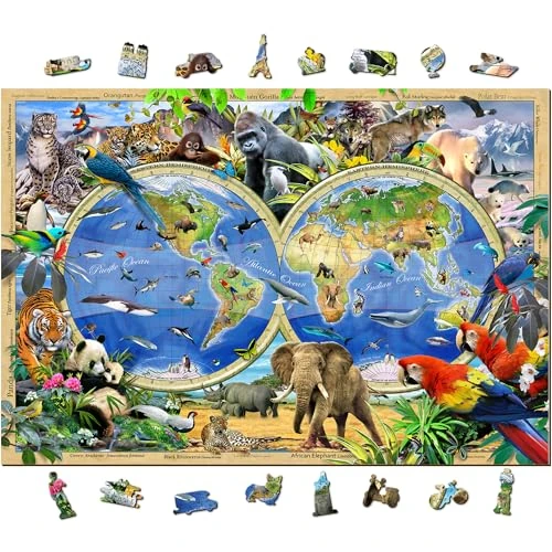 Offre limitee: WOODEN.CITY Puzzle 1000 Pièces Animaux du Royaume, Puzzle Adulte en Bois par Howard Robinson de 49.90 EUR a 39.90 EUR (economie 20%)